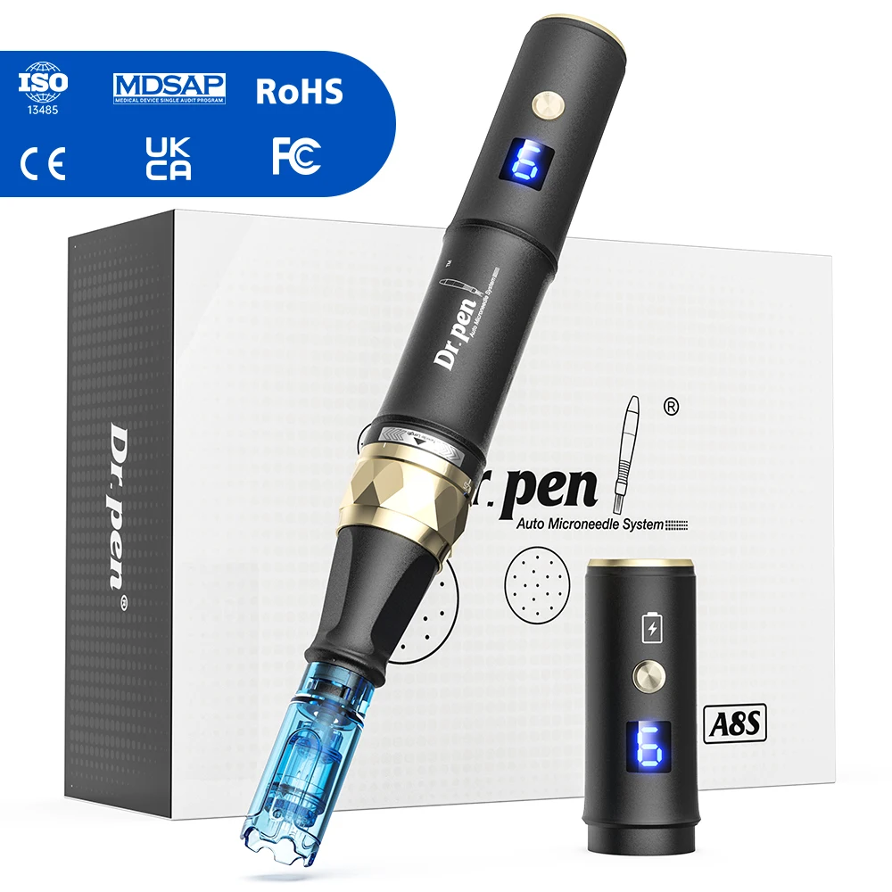 Nouveau design stylo de microneedling Dr.pen A8S anti-reflux, aiguilles de  msothrapie commerciales pour le traitement de l'acn corporelle et  labiale, prise US