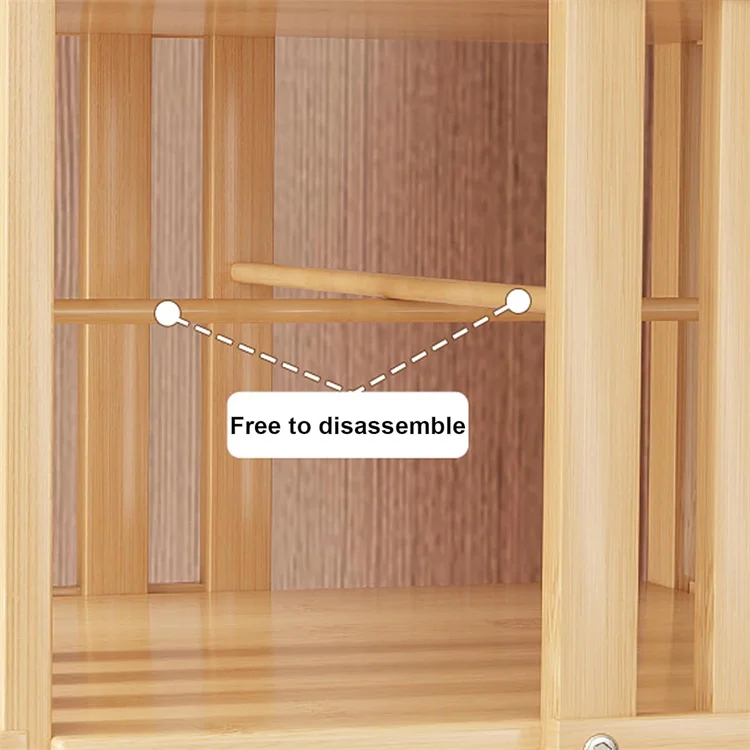 Large Revolving Bamboo Wood Bookshelf Home 360 Rotating Book Rack