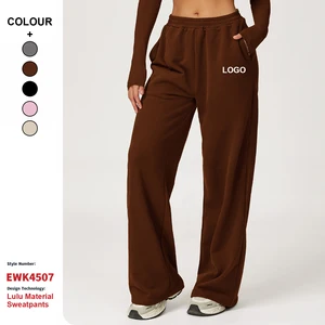 Autumn Winter High-Waisted Sweatpants Wide-Leg Straight-Legged Loose-Fit Sports Pants Women Outdoor Casual Running Sweatpants