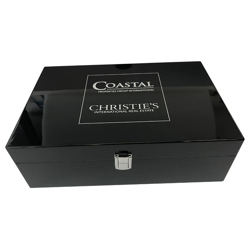 Роскошный Подарочный экран 10-дюймовый Деревянный цифровой ЖК-бокс пианино Черный видео бокс