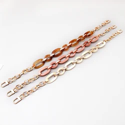 Meetee B-C057 New Clear 43cm Resin Acrylic Chain Bag Accessories Link Chain For Lady Handbags Women Dinner Bag Handle