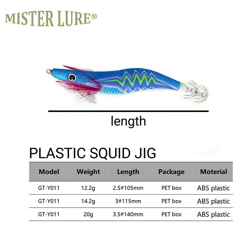 1pc Squid Hook 4 Colors Length : 10.5cm Plastic Weight : 12.2g