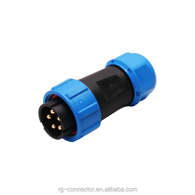 Nylon66 Female IP68 Sp13 Waterproof Cable Connector 9 Pin PPS Insert