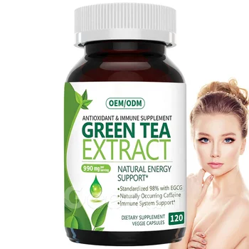 Private Label Antioxidant & Immune Supplements Caffeine L-theanine Energy Booster Fat Burner Pills Green Tea Extract Capsules