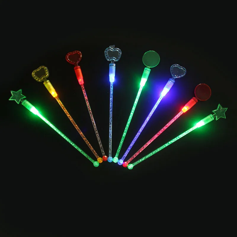 Bar Tools Light up Swizzle Sticks Led Colorful Plastic Drink Stirrers LED Flashing Stirrer Swizzle Sticks