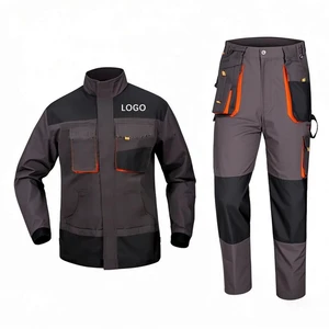 Custom Breathable Work Coverall for Men Work Bib Pants Multi-Pocket & Embossed Print for Construction Workwear Jackets