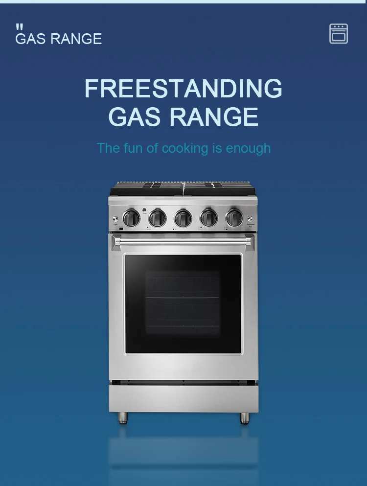 Hyxion freestanding new style true convection 24 inch oven gas range