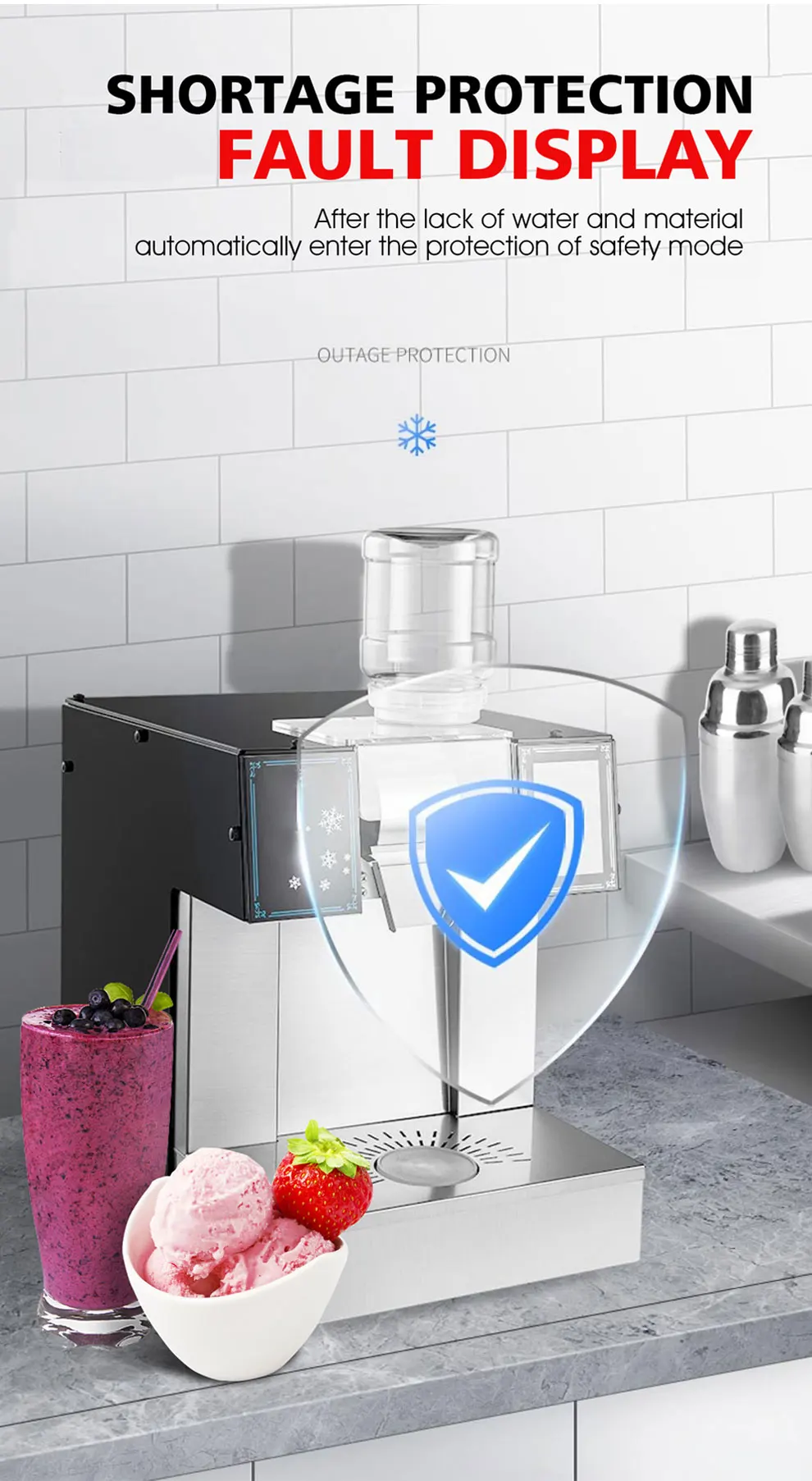 Ice Crusher Snow Flake Ice Machine Automatic Small Machine Snow Ice