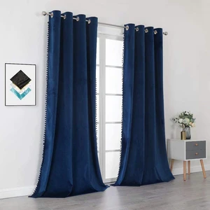 Holland velvet curtain for window air conditioner luxury curtains for living room decoration curtain with tassels