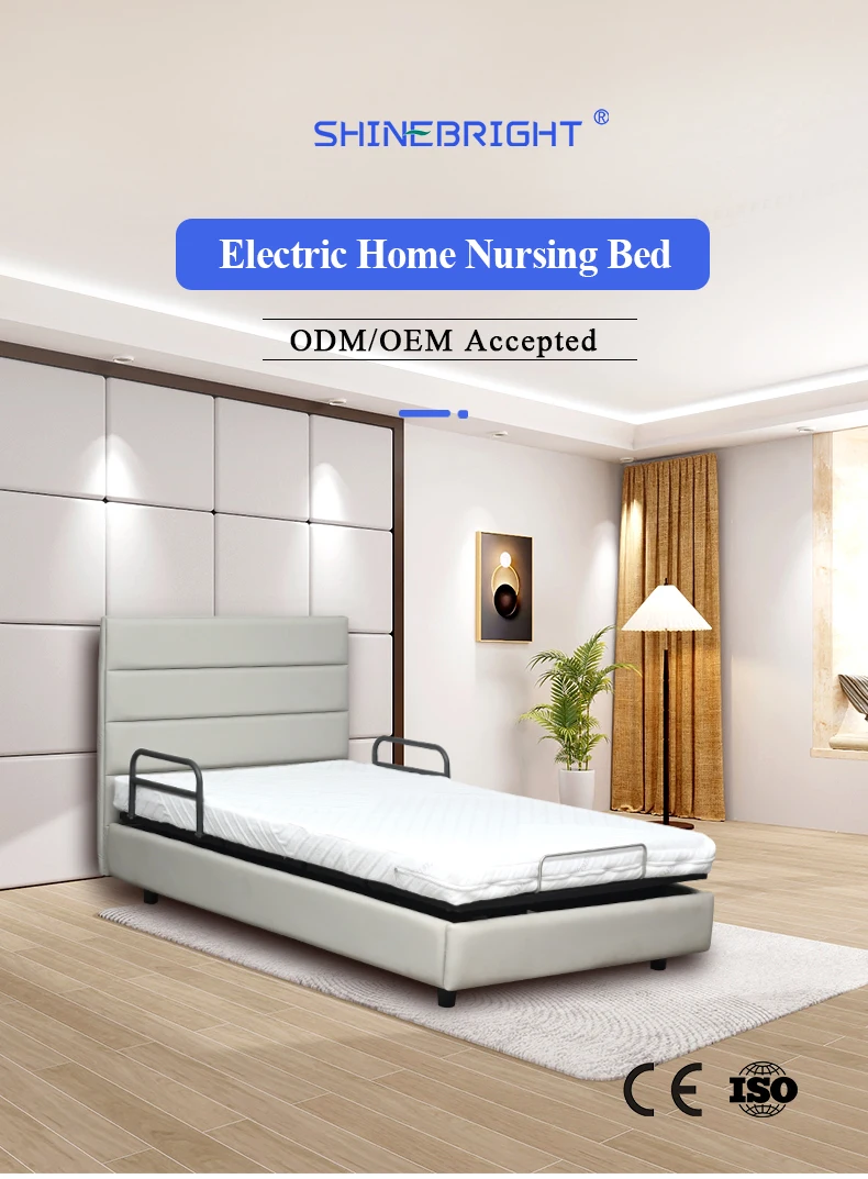 Electric 3 function high end home smart bed with comfortable soft mattress