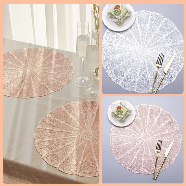 European Gold Stamping Table Mat Placemats For Dining Table Luxury