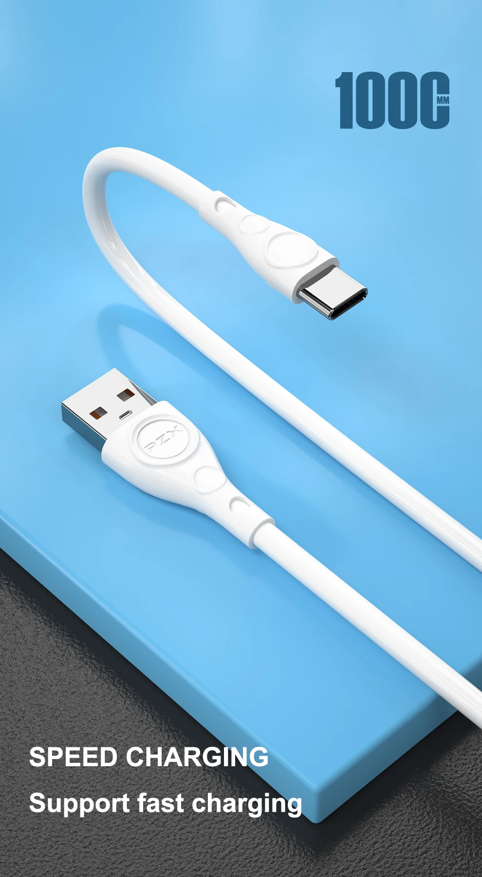 PZX High Quality For iP/Micro/Type-C Charger 1M USB Cable Data Transfer 5A Fast Charging cables de datos
