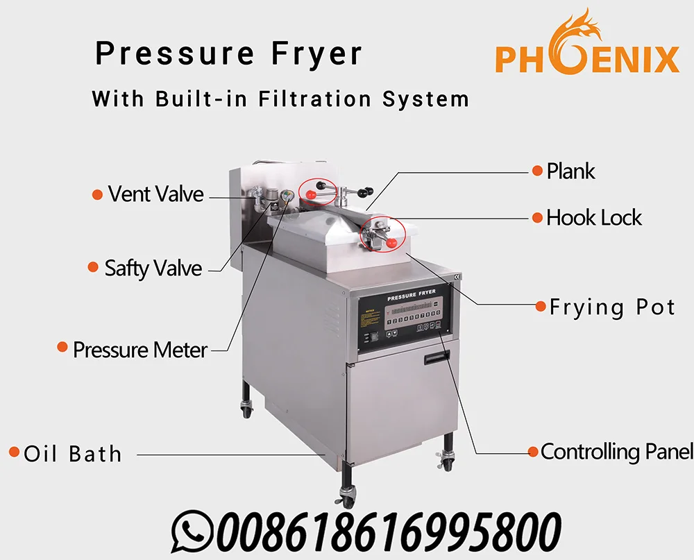 PFE600L Heavy Duty KFC Henny Penny Chicken Pressure Fryer Machine  Commercial Pressure Fryer with Oil Filter System LCD Control