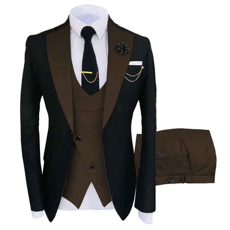 New Grooming Tuxedo Male Suit Boutique Elegant Gentleman Men Clothing 3 Piece Set Luxury aperçu 19