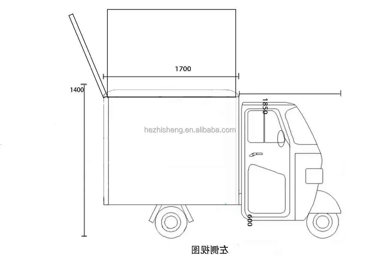 2024 Pizza Truck Electric Tuktuk 3 Wheel Ape Coffee Bar Food Truck