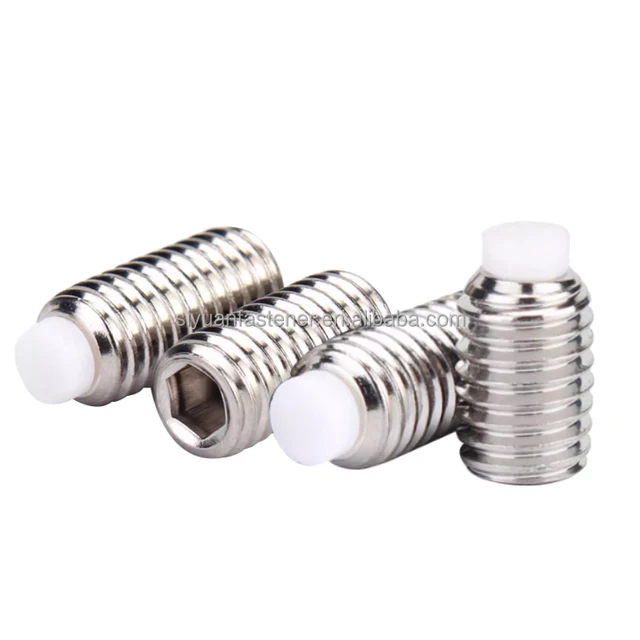 M3 M3.5 M4 M5 M6 M8 Stainless steel hexagon grub screw Hex Socket Nylon Tip Set Screws Electric Micro Hex Socket Set Screw