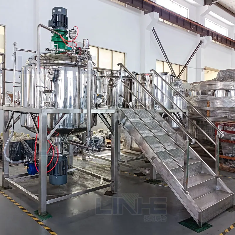 Vacuum Homogenizing Emulsifying tank Mayonnaise Making Machines with Circulation System Cosmetic Face Cream Homogenizer Mixer