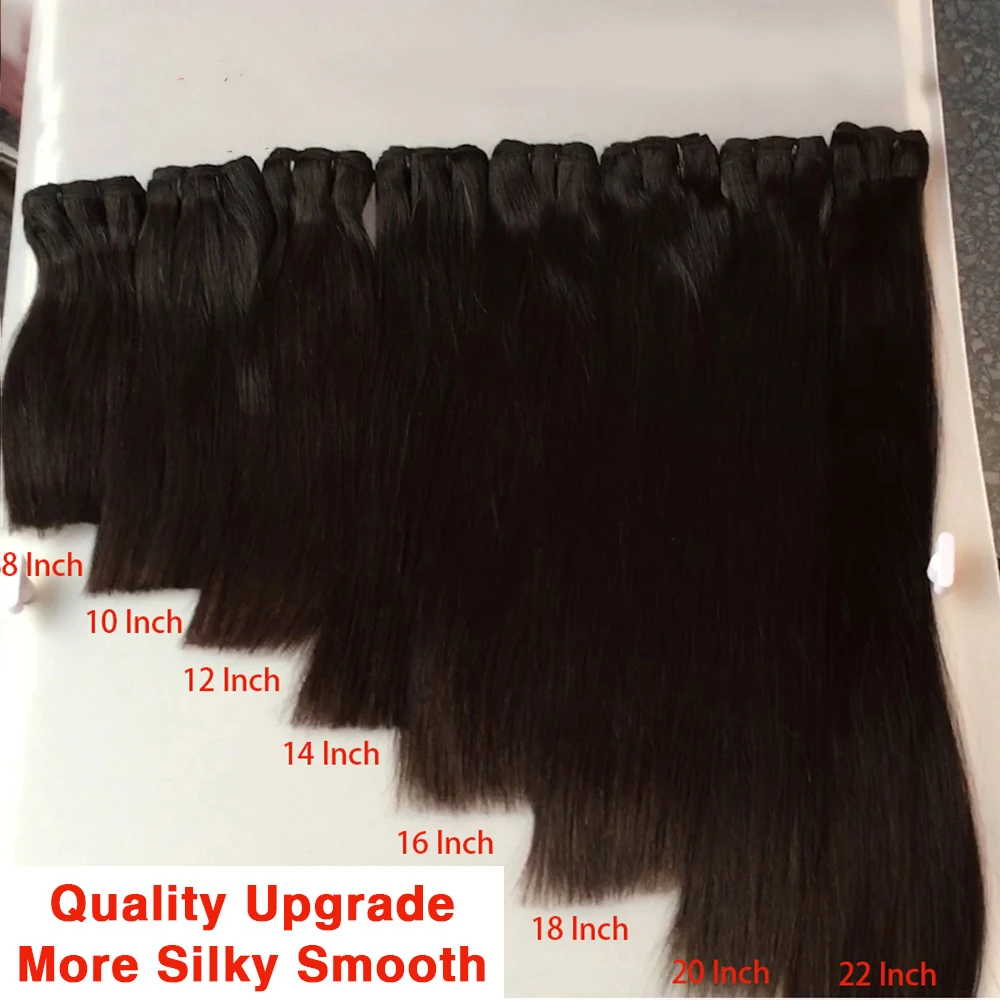 Unprocessed Vietnam Virgin Cuticle Intact Hair Bundle Vendors Bulk Double Drawn Weft Raw Indian Temple Human Hair Extensions