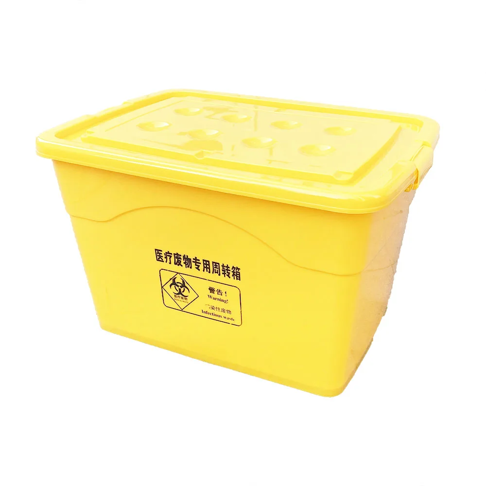 Virgin HDPE Hospital Waste Container 100 L  Square Medical Waste Plastic Turnover Box With Lock