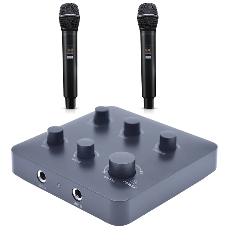 Karaoke Mixer System Wireless Microphone Backing Singing Supports TV ...