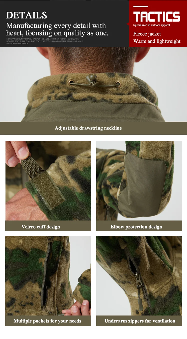 Factory Supply fleece Ropa Tactical Camouflage Uniform Tactical Clothing