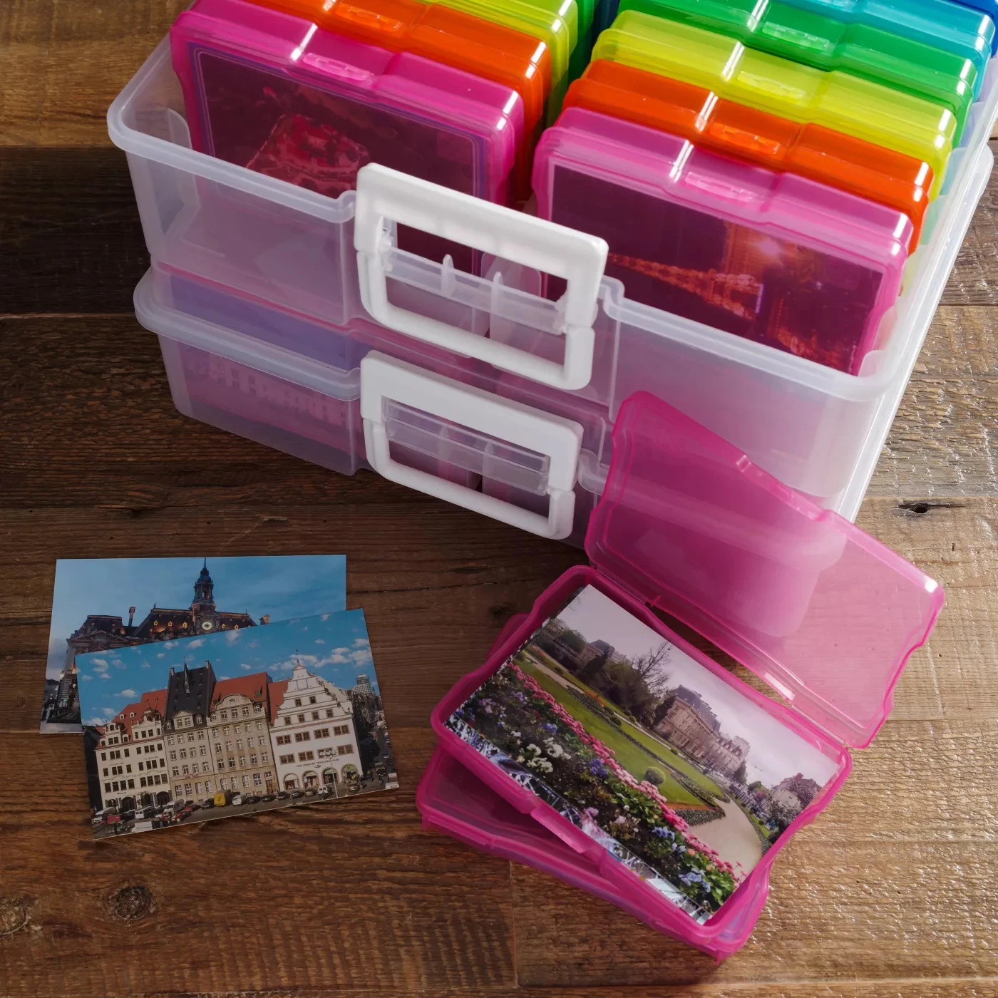 Color Plastic Storage Box Multifunctional 16-Piece Set Color Plastic Storage Box with Foldable ...