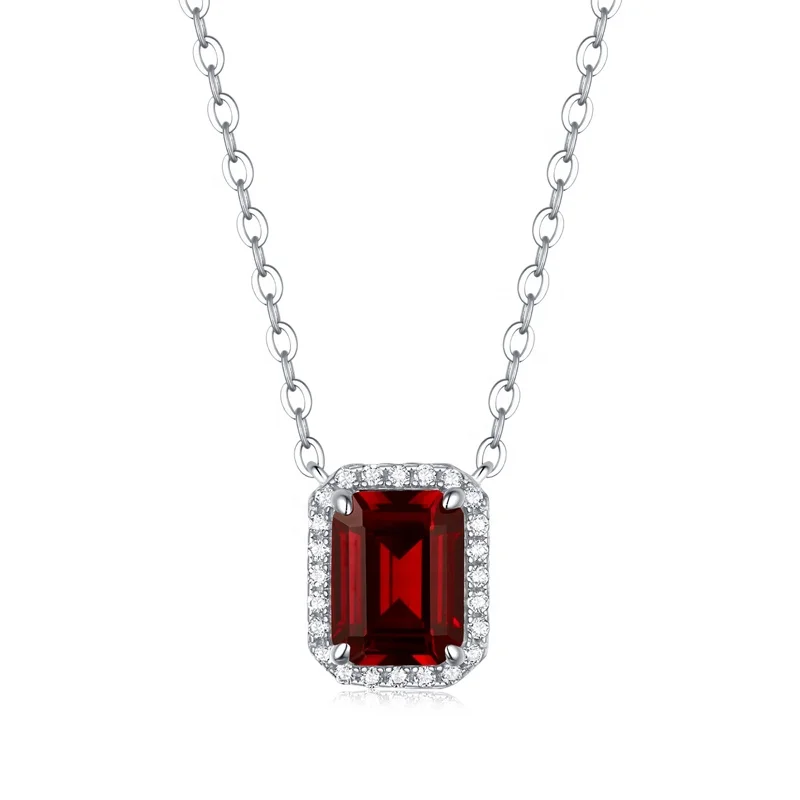 ruby necklace Lab-created Ruby Necklace 6*8 Mm Emerald 18k Gold Plated 925 Sterling  Silver Jewelry Diamond Red Ruby Pendant Necklace For Women - Buy Romantic  Sterling Silver 925 Emerald Cut Ruby For Wwmen's Necklace,Wholesale