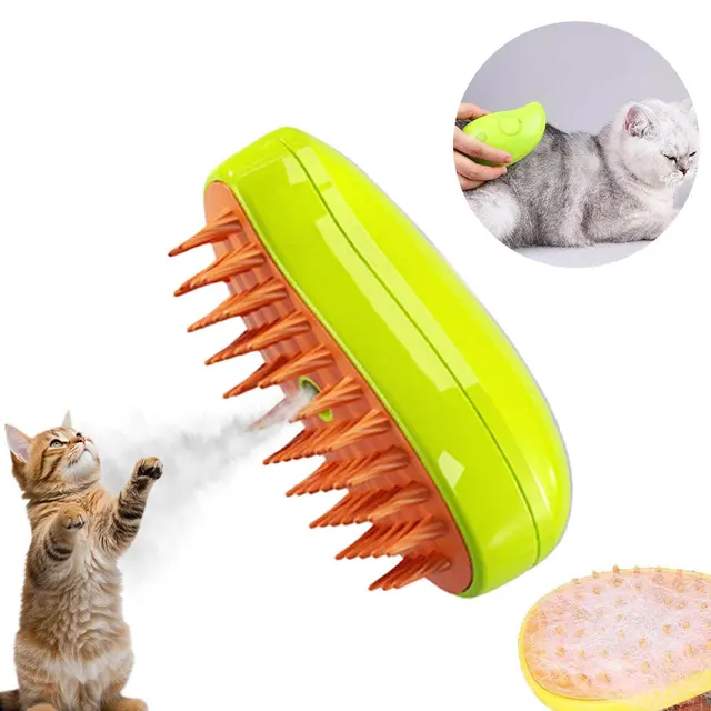 2024 Pet dog cat whale shaped chargeable  combs hair removal Pet Spray Massage Comb