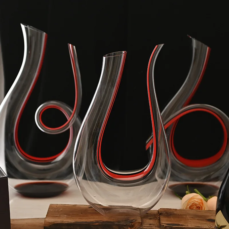 Luxury Wholesale Oblique Mouth Round Crystal Red Wine Decanters Cheap