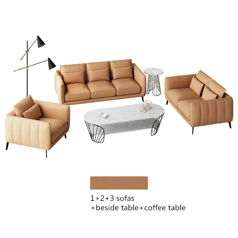 Noric post-modern light luxury sofa 1+2+3 combination leisure leather sofa small family living room furniture