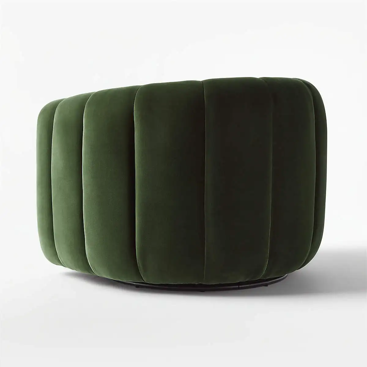 Green Velvet Swivel Accent Chair Channeled Single Sofa Luxury