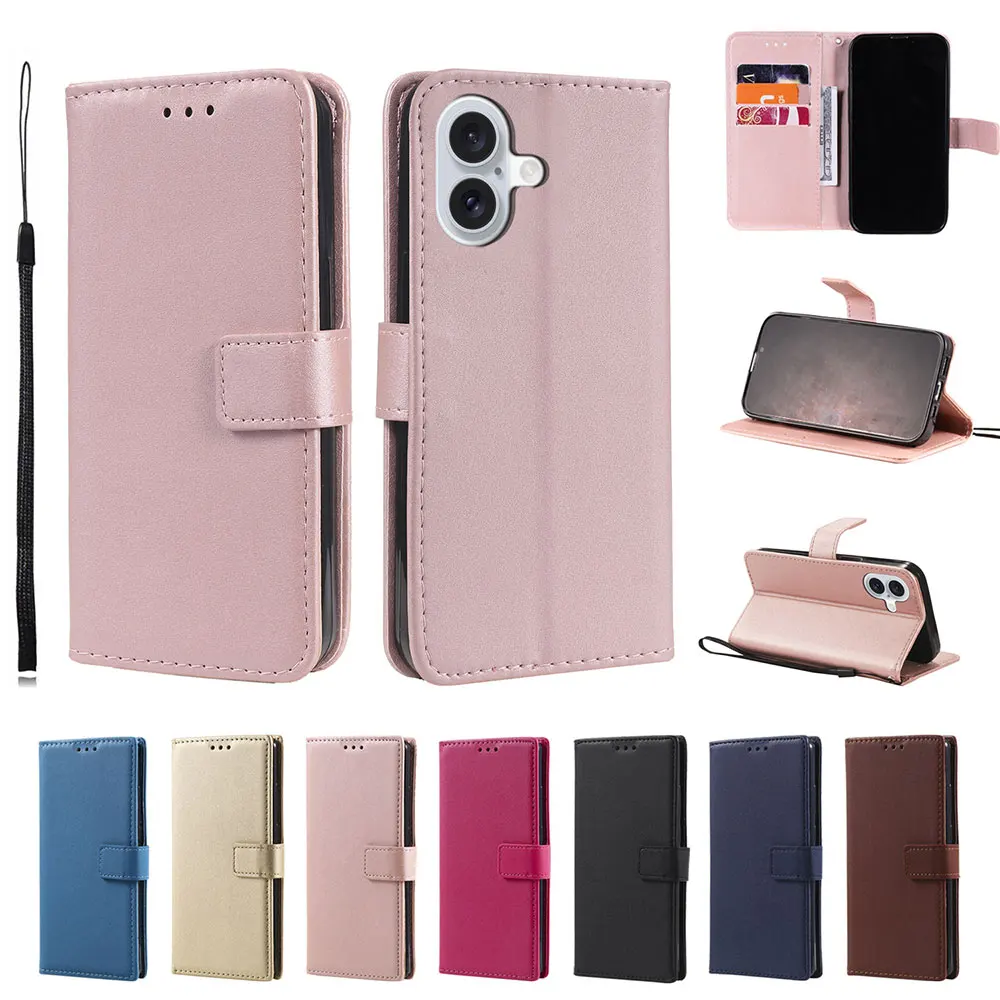 Laudtec Sjk784 Wallet Card Mobile Phone Case Leather Simple Business Cover Luxury For Iphone 16 15 14 13 12 11 Plus Pro Max