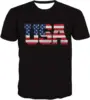 White-print-Usa Flag T Shirt
