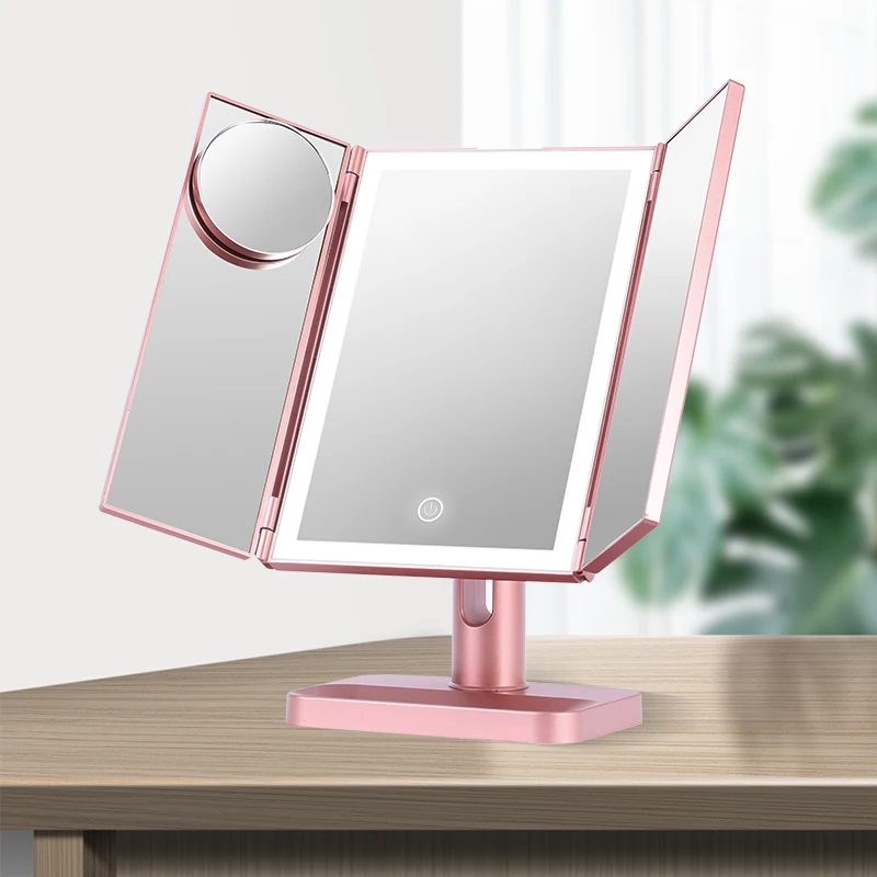 High quality professional intelligent touch smart vanity led cosmetic makeup mirror with lights for table