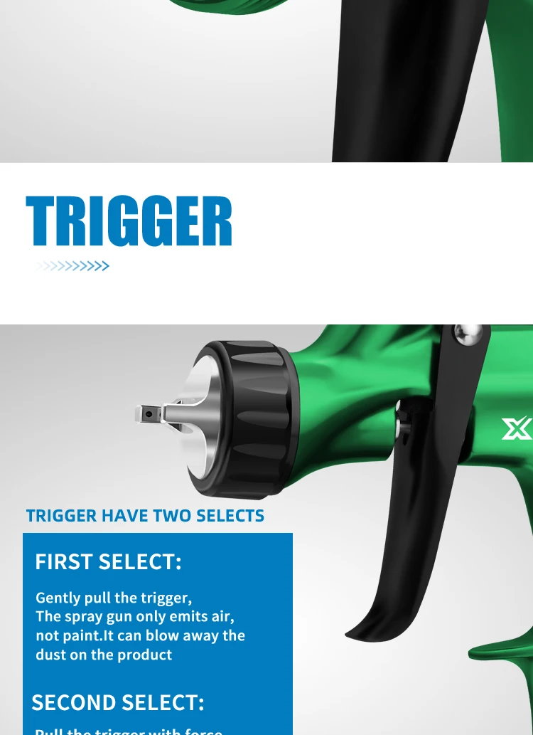 Air Green Spray Gun Paint Hvlp X2020 Lvmp Clear Coats 1.3mm