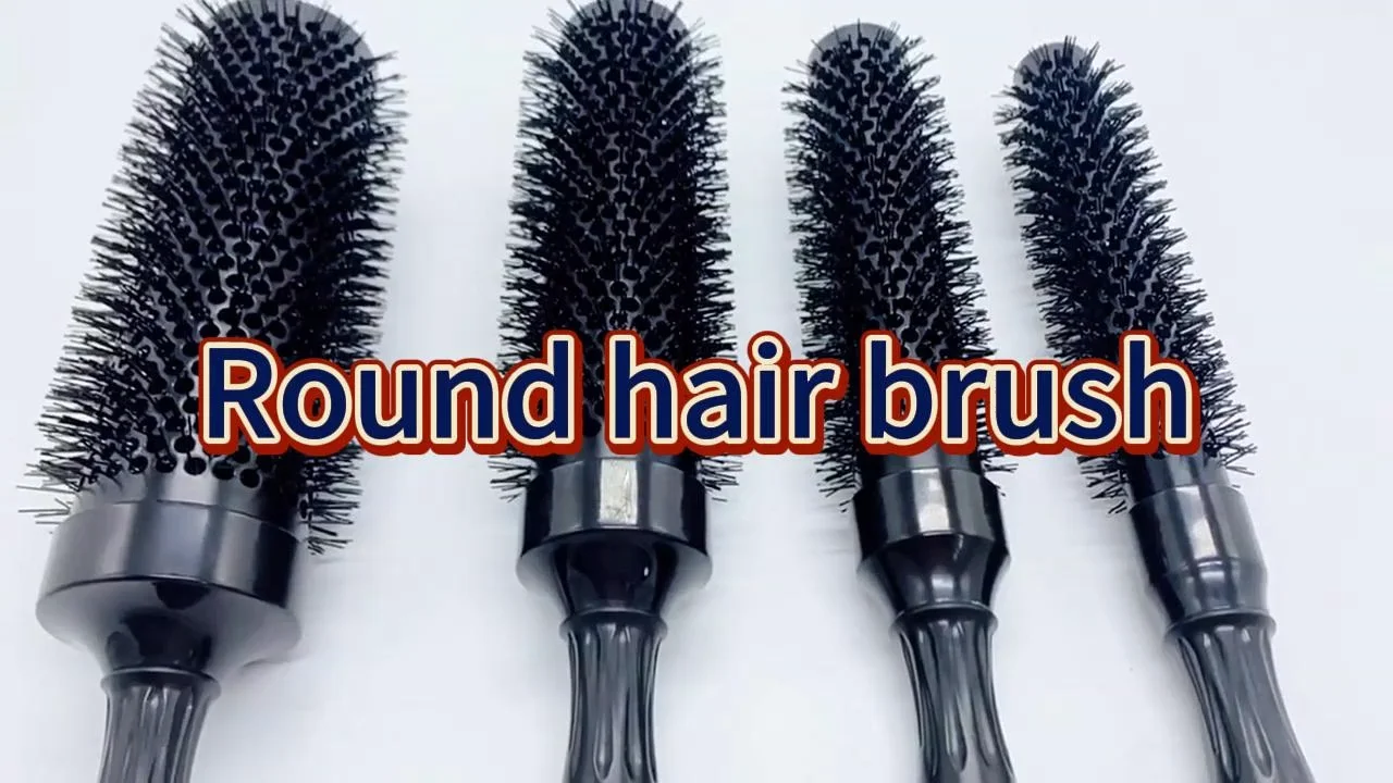 160mm Extra Long Round Hair Brushes Ceramic Nano Barrel Dryer Dries Hair Black Ionic Hair Brush