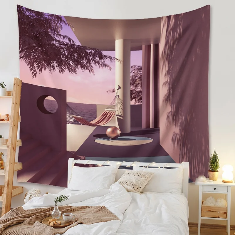 Savvy, закат, послесветящийся пейзаж, красочные мягкие тонкие ткани, популярное настенное украшение, подвесные гобелены, пляжное одеяло для комнаты