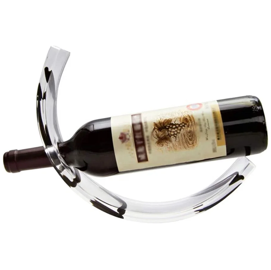 Vitrine à Bouteilles de vin en Acrylique avec Socle en Bois Boîte de présentation pour Bouteilles de vin Rouge Étanche à la poussière pour hampagne, liqueurs, Whisky, bière 10x10x35 cm
