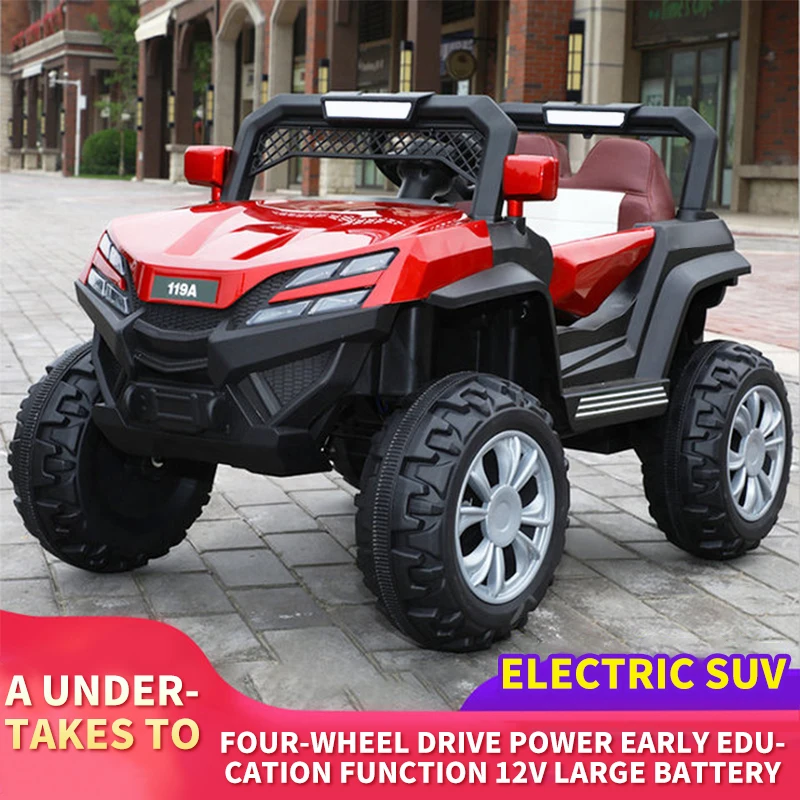 Хит продаж, модный двойной электрический Сидящая дистанционное управление Электрический внедорожный Детская электрическая машина