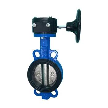 Ductile Iron Body Wafer Butterfly Valve with Manual Gear Box Actuator for General Application