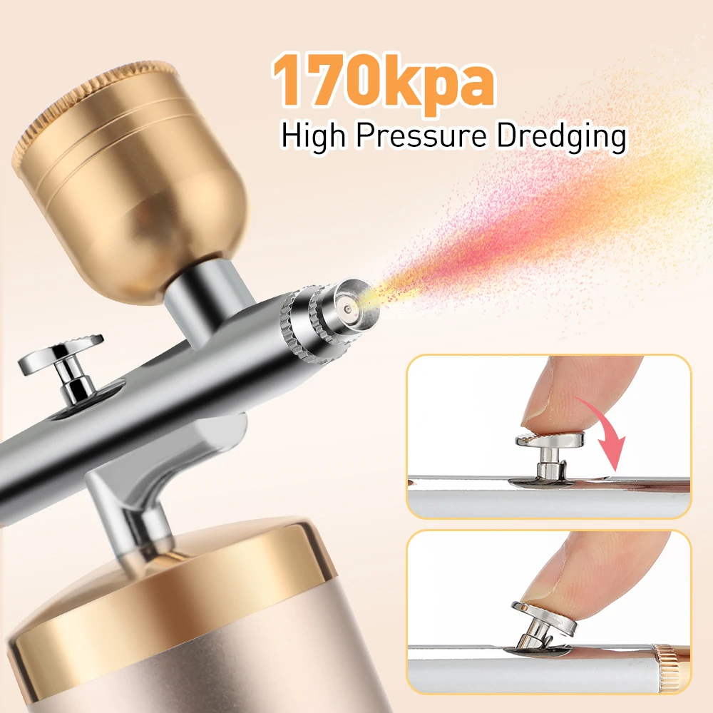 Rechargeable High Pressure Air Brush Gun Set Cordless Airbrush Kit For ...