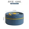 Fiambrera redonda azul 304 individual-420ml