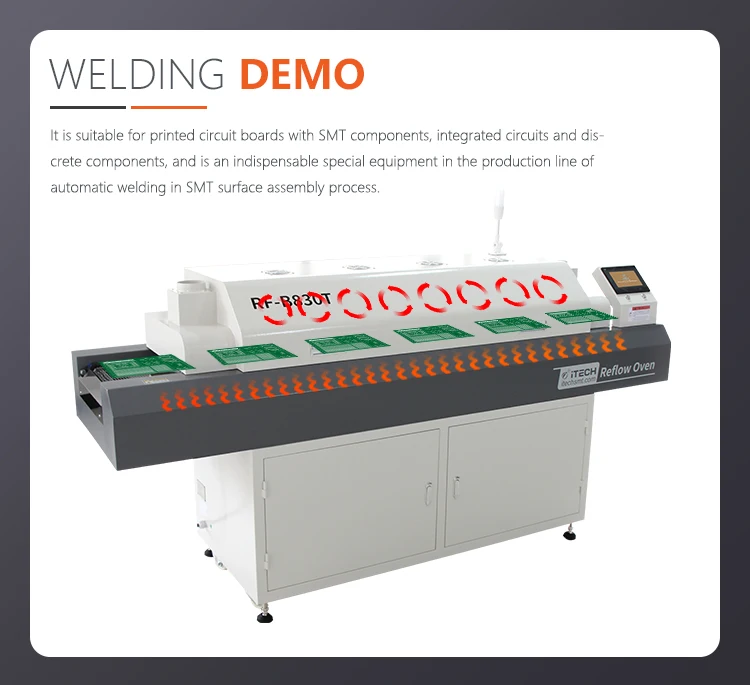 iTECH RF-A350 High Precision Benchtop Reflow Oven for SMT Line