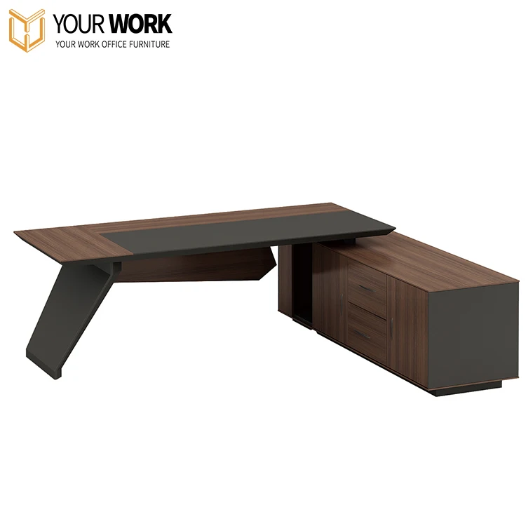 High Quality Customized I-Shape Executive Office Desk Modern Design with Lock for CEO's Home or Wood Office