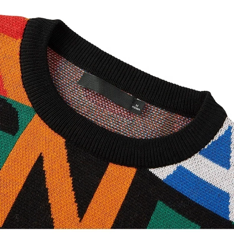 2021 мужской свитер с логотипом на заказ OEM & ODM, жаккардовая трикотажная одежда, Мужской пуловер с круглым вырезом, вязаные Джемперы, зимний Хлопковый вязаный мужской свитер