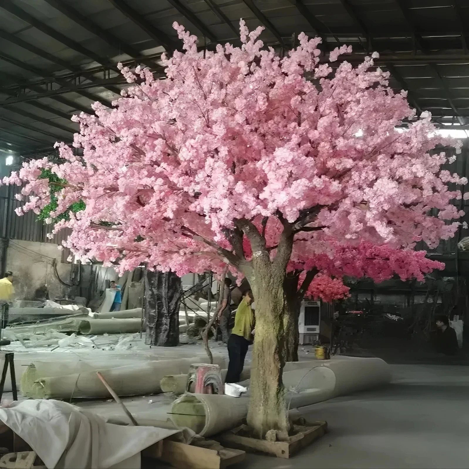 Fake Faux Silk Sakura Branches Tree Red Pink White Live Plant Artificial Japanese Cherry Blossom Tree for Indoor Wedding Decor
