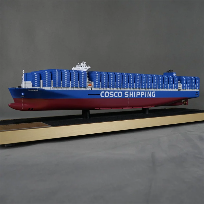 【L】O.A.S Handmade 65cm Container Ship Model Factory Logistics Present Polished Maple Technique Elegant Shipping Line Model