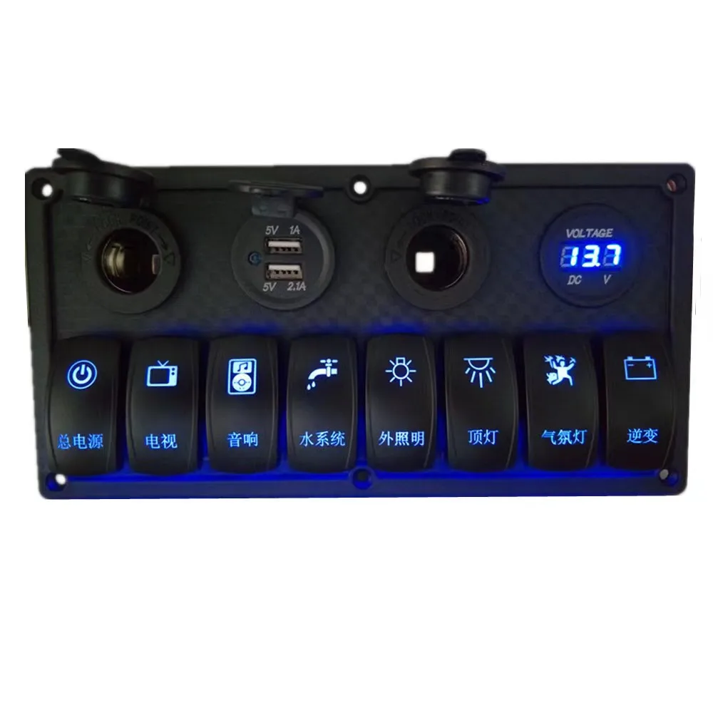 Eight-position Switch Panel Combination Panel Switch With Voltmeter ...