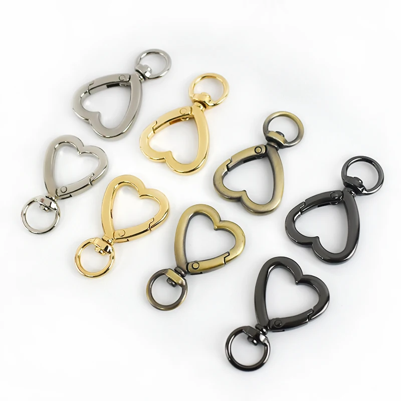 Meetee BF729 Zinc Alloy Bag Swivel Ring Heart Shaped Spring Buckle