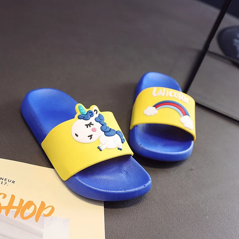 
Новинка 2020, Детские повседневные тапочки из ПВХ с животными на заказ, единорог для девочек, детские Тапочки 